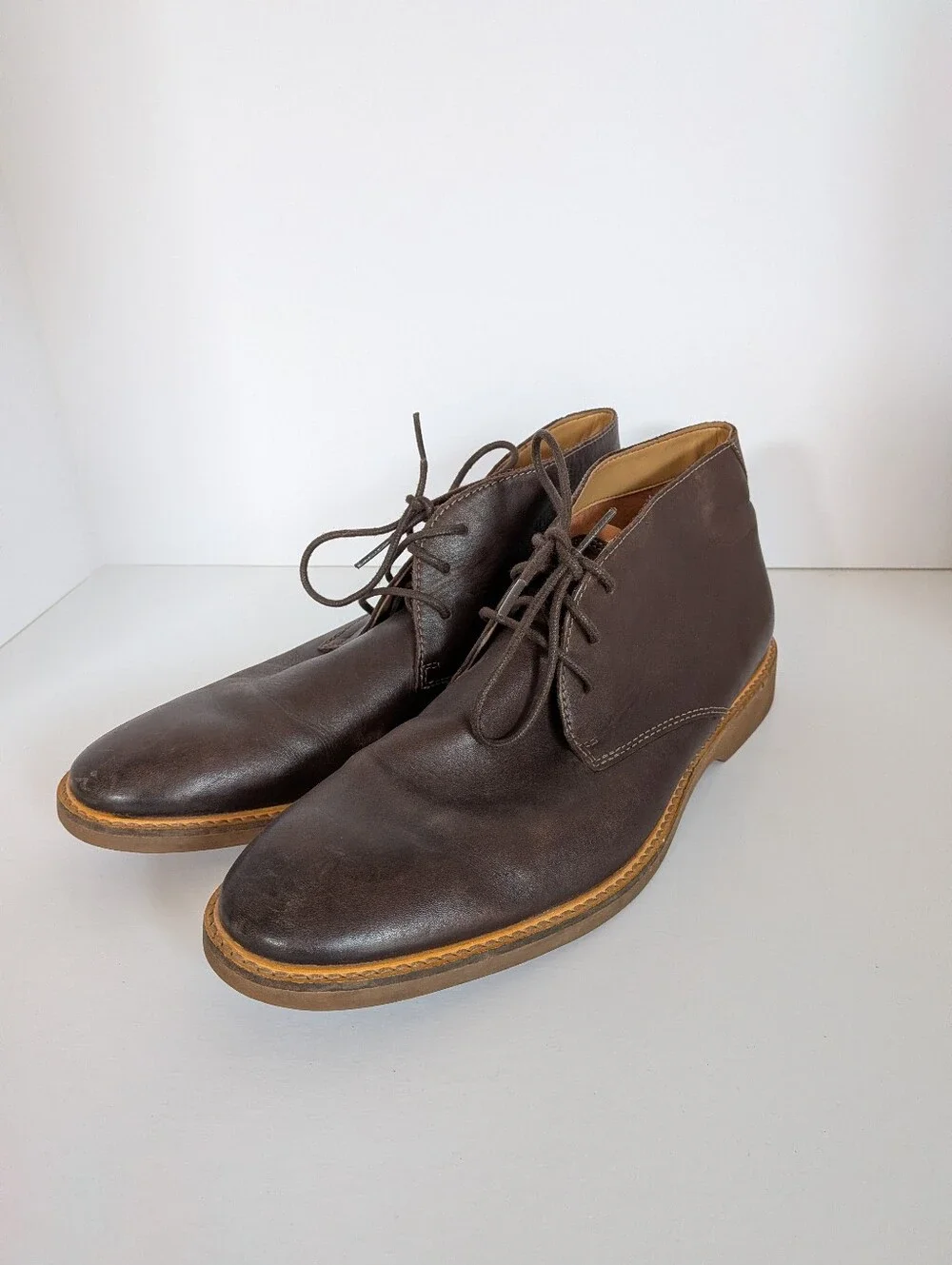 Clarks Men's Atticus Dark Brown Leather Chukka Boots Size 10.5 M
